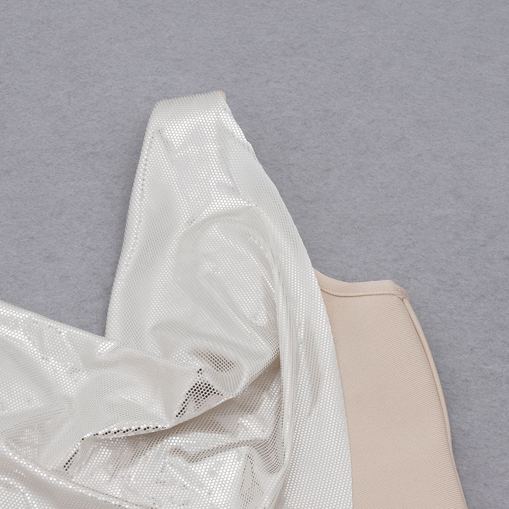 Rochie scurtă elegantă bej - imagine 3