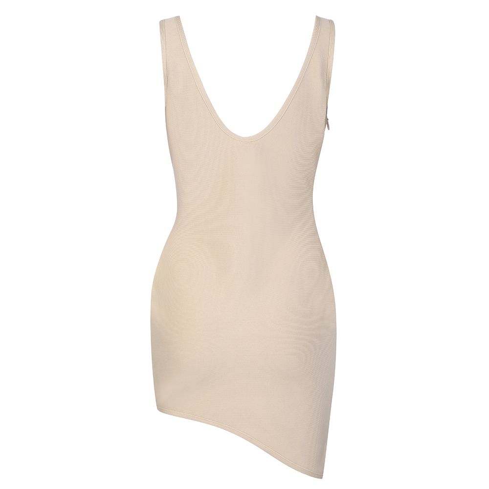 Rochie scurtă elegantă bej - imagine 7