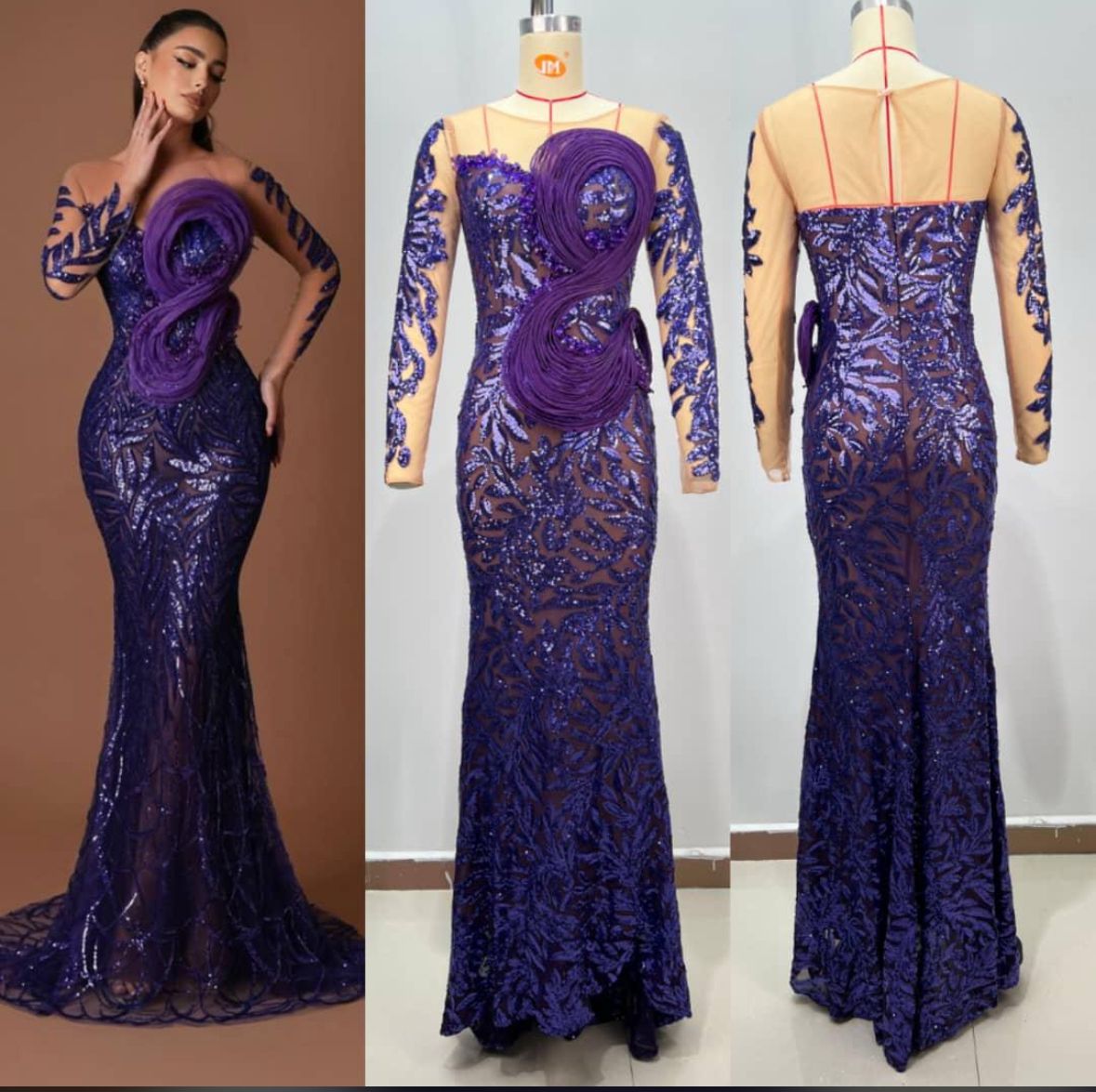 Rochie de ocazie Dark Purple - imagine 2
