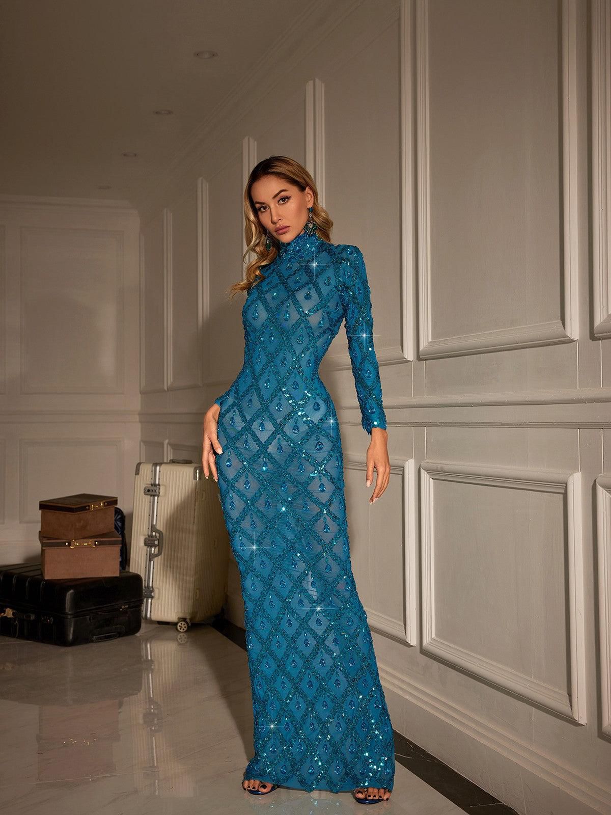 Rochie ușor transparentă Blue Mermaid - imagine 4