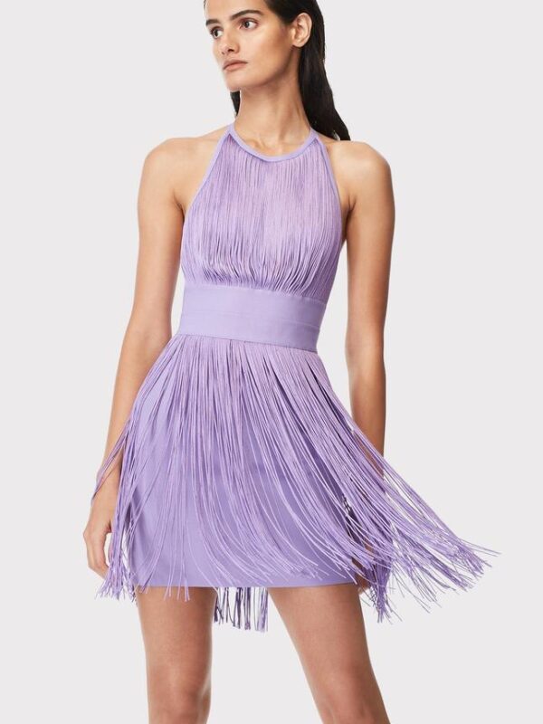 Rochie scurtă elegantă cu franjuri