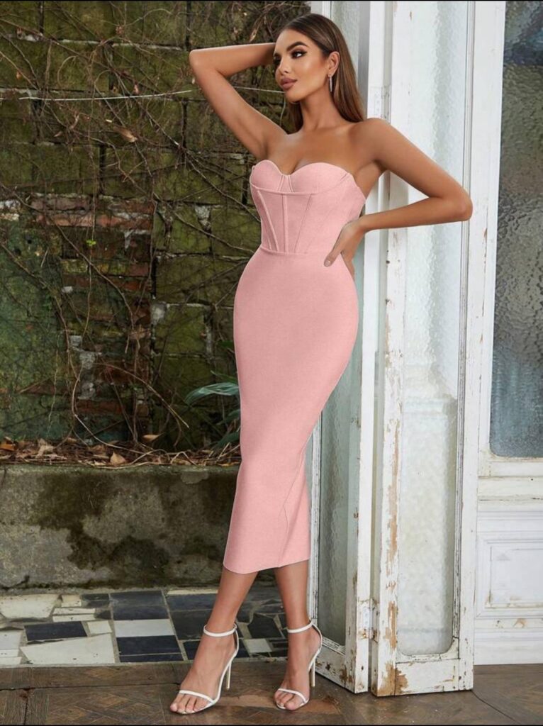 Rochie elegantă midi cu corset
