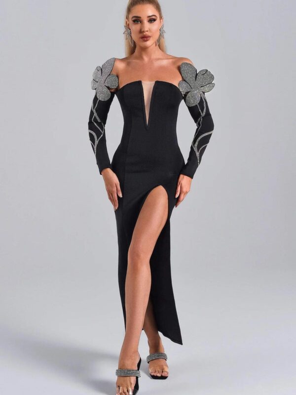 Rochie elegantă cu fantă laterală