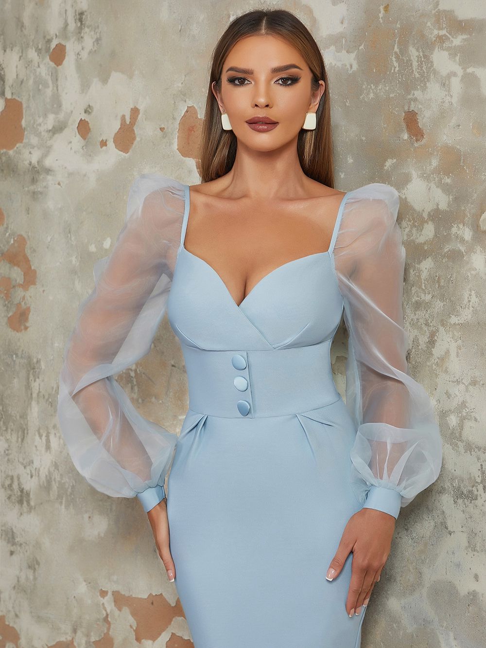 Rochie elegantă cu mâneci lungi - imagine 10