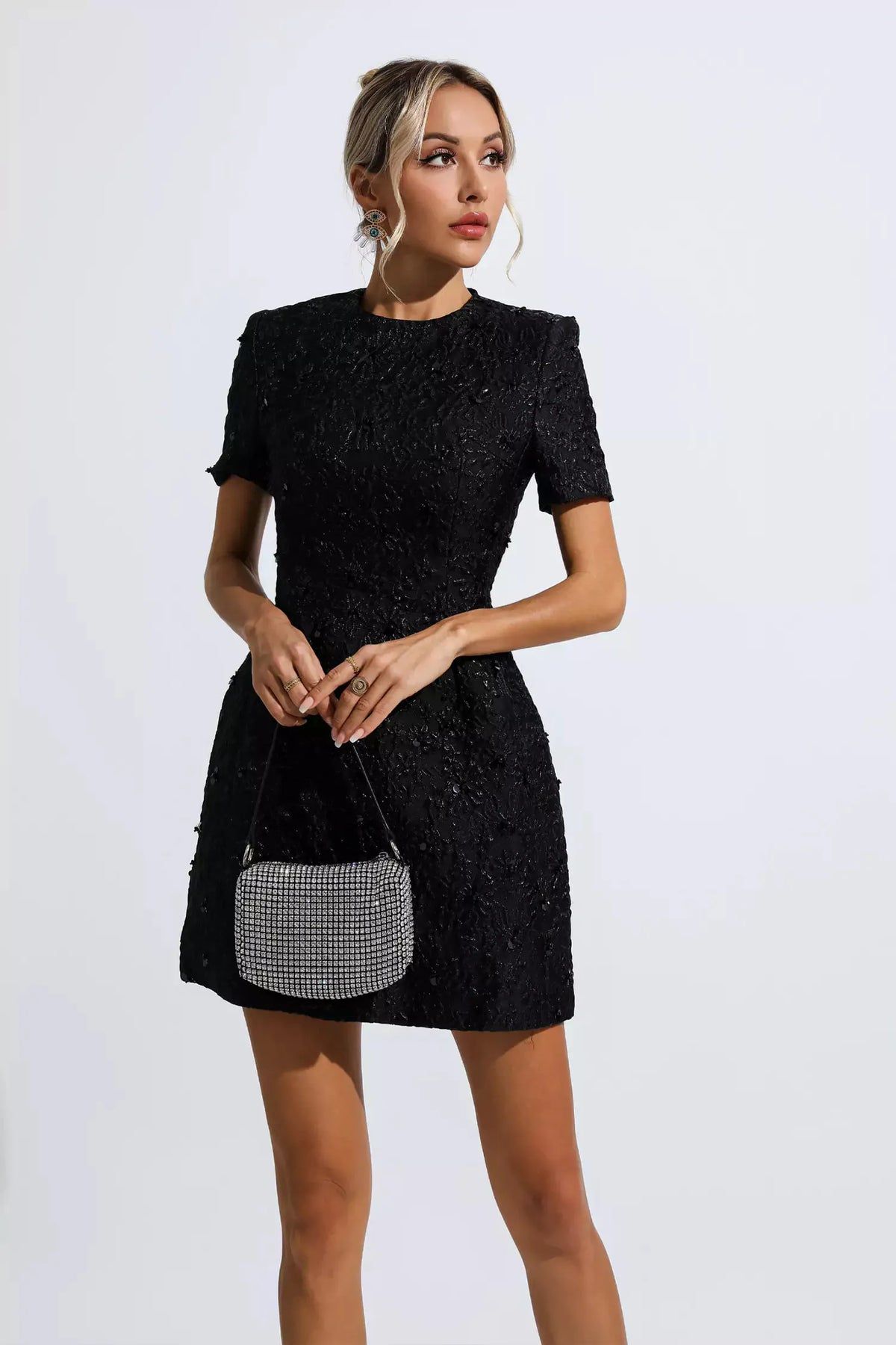 Rochie roz cu model din pietre - imagine 5