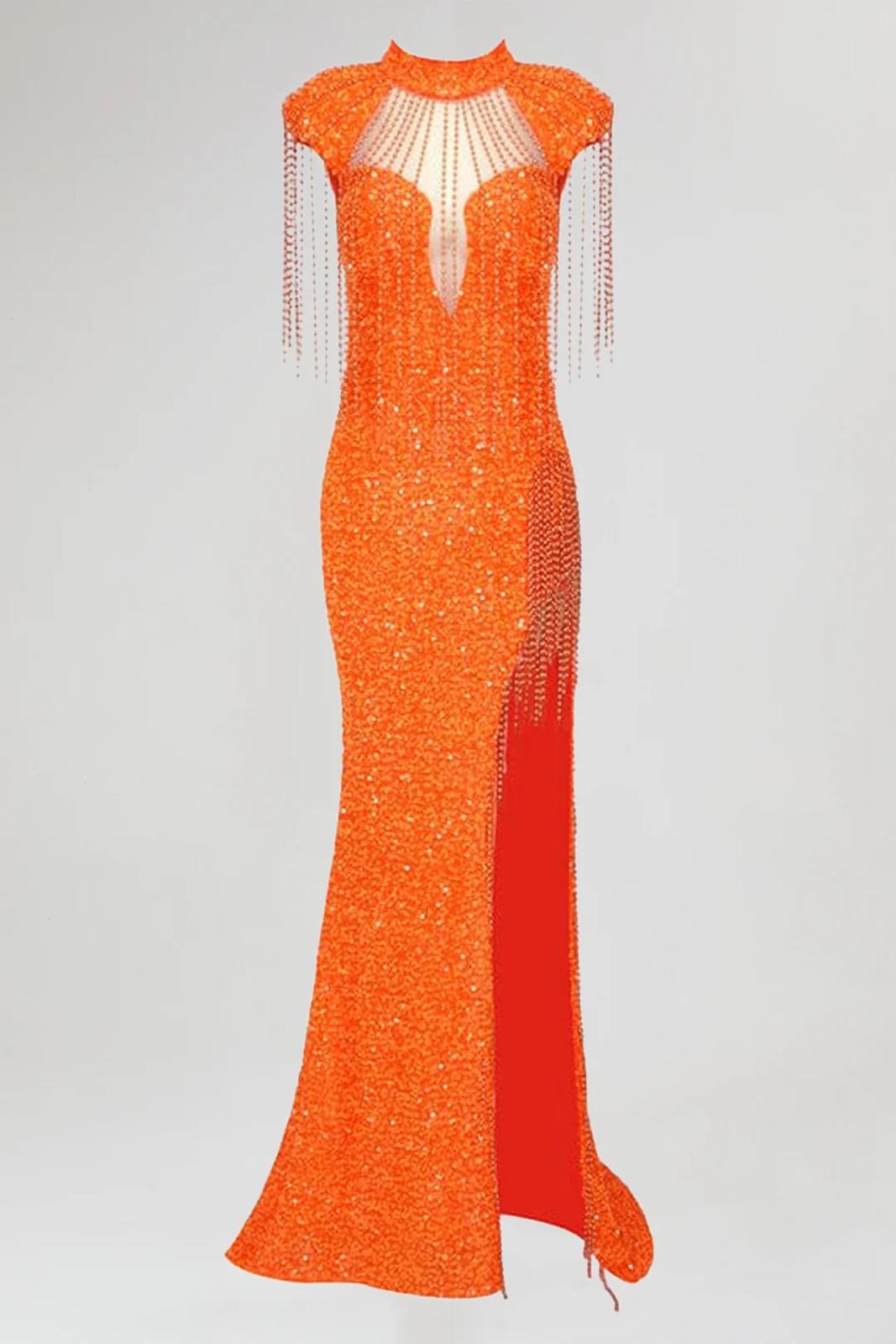 Rochie elegantă din material ornat cu paiete - imagine 5