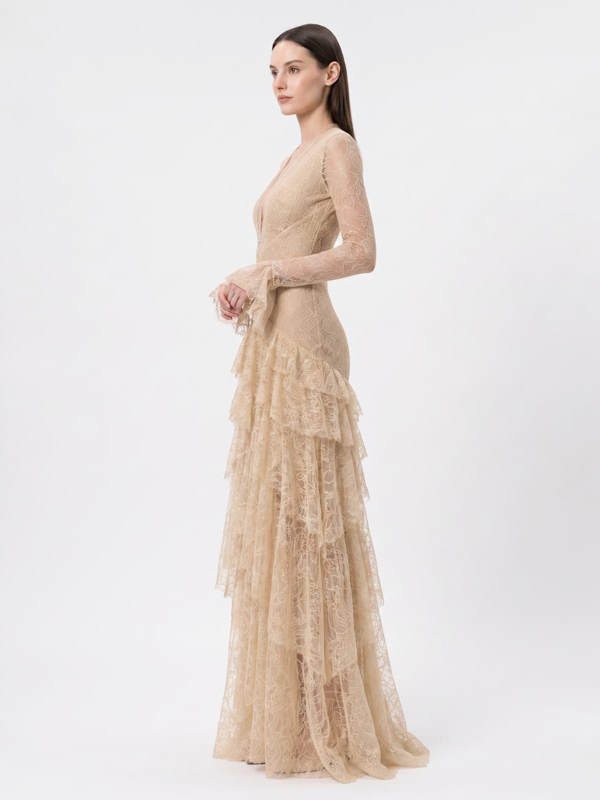 Rochie cu volane din dantelă - imagine 3