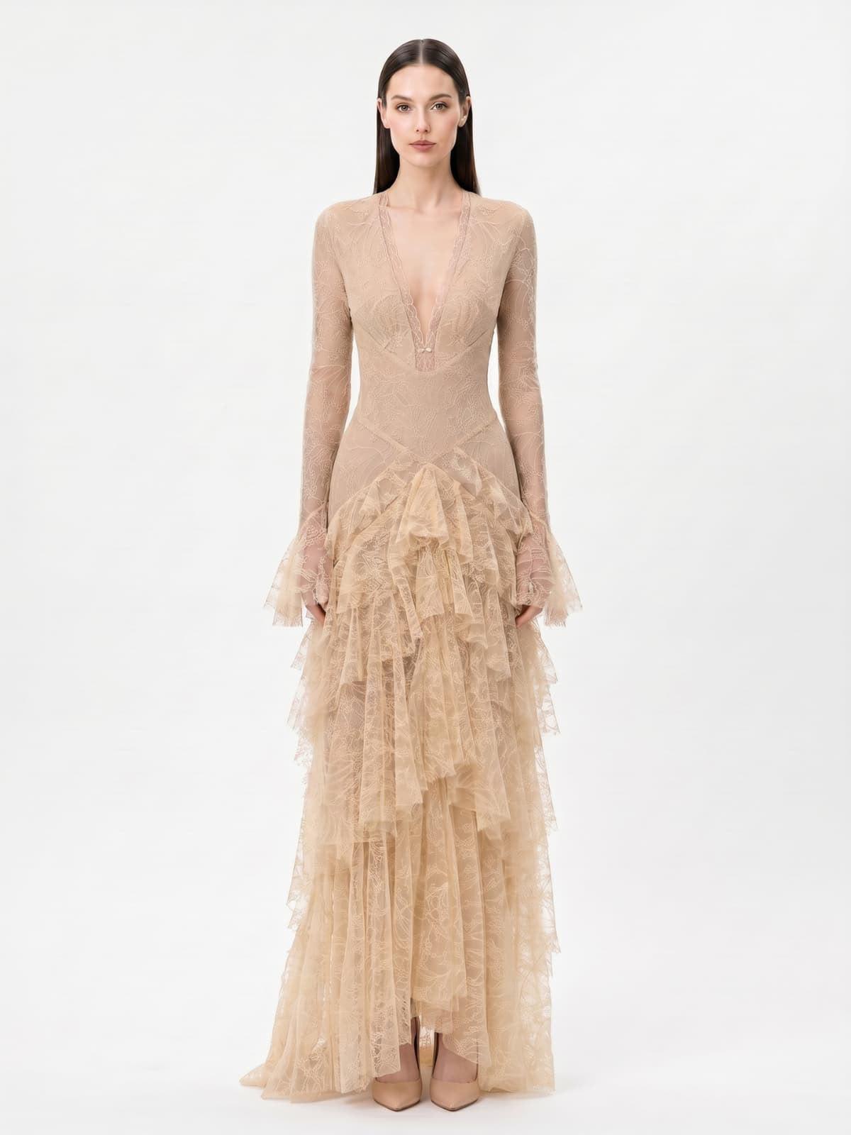 Rochie cu volane din dantelă - imagine 2