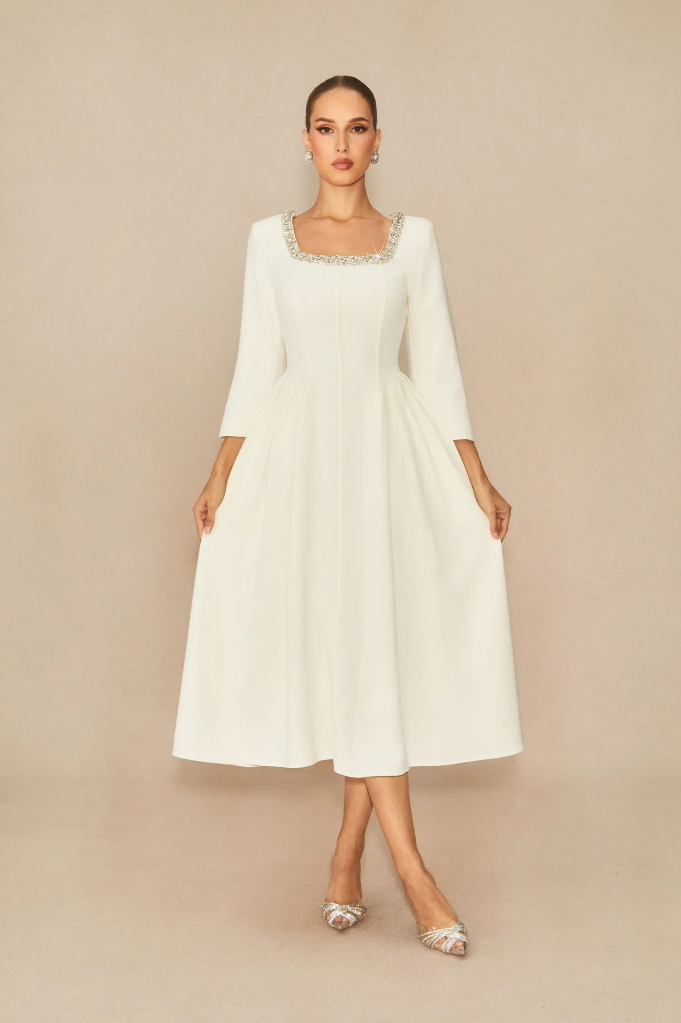 Rochie midi cu pietre - imagine 6