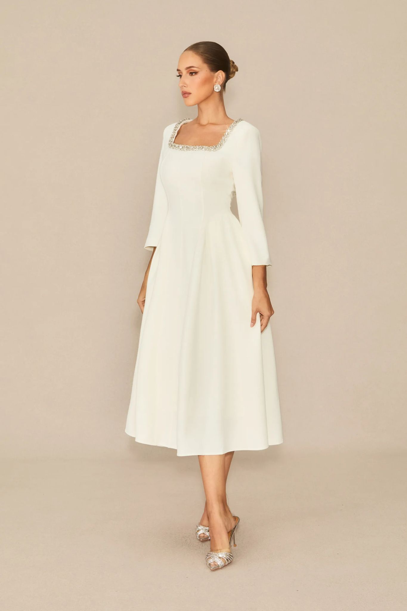 Rochie midi cu pietre - imagine 3