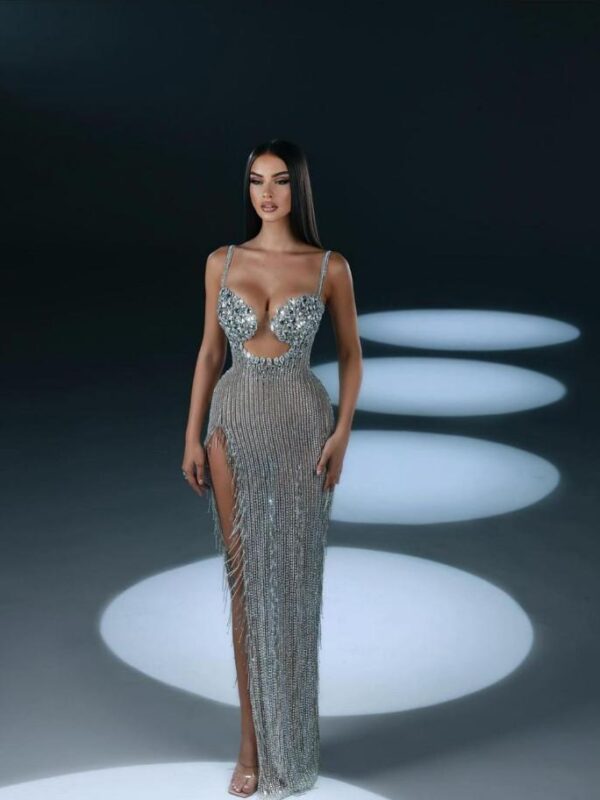 Rochie elegantă lungă cu paiete