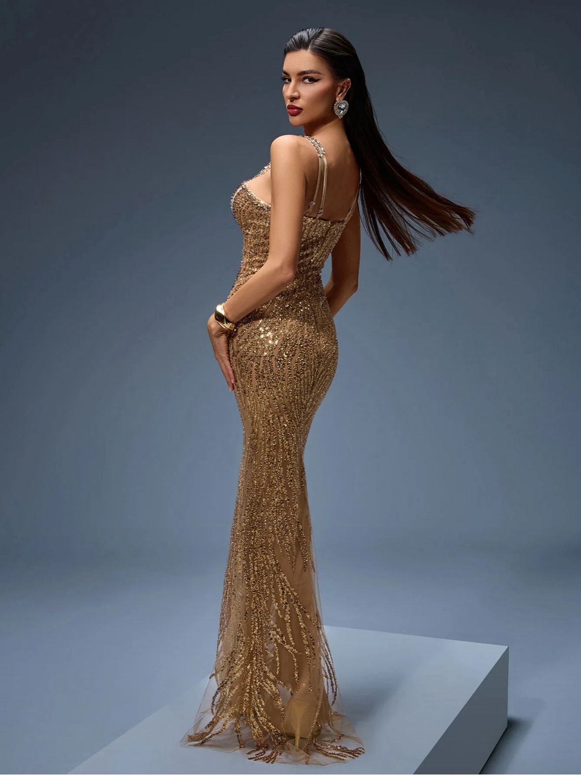 Rochie de ocazie Golden Queen - imagine 4