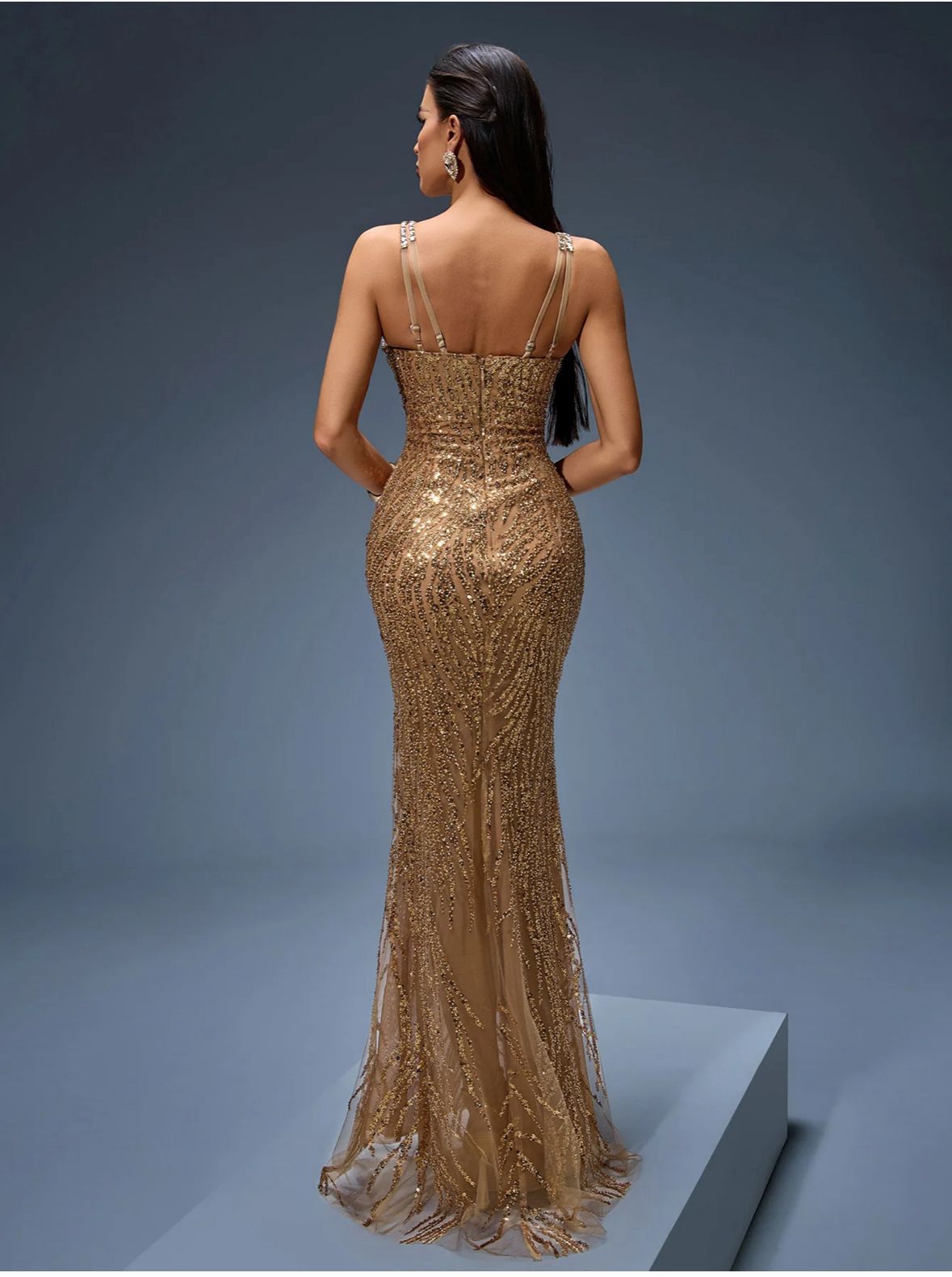 Rochie de ocazie Golden Queen - imagine 5
