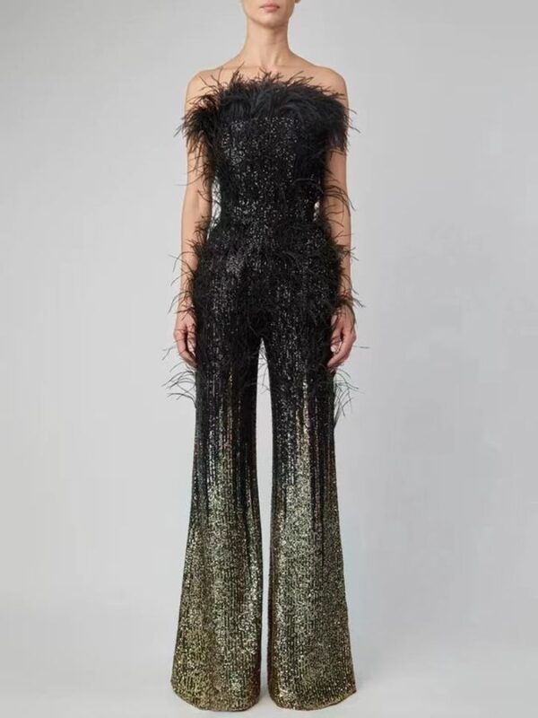 Salopetă neagră elegantă de toamnă