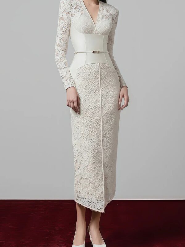 Rochie stil creion cu dantelă