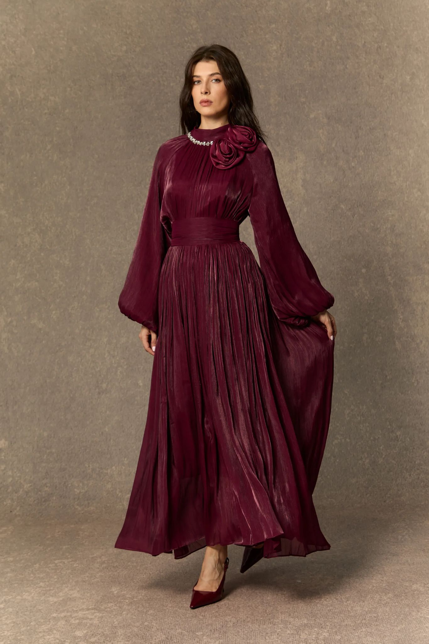 Rochie elegantă cu mâneci bufante - imagine 7