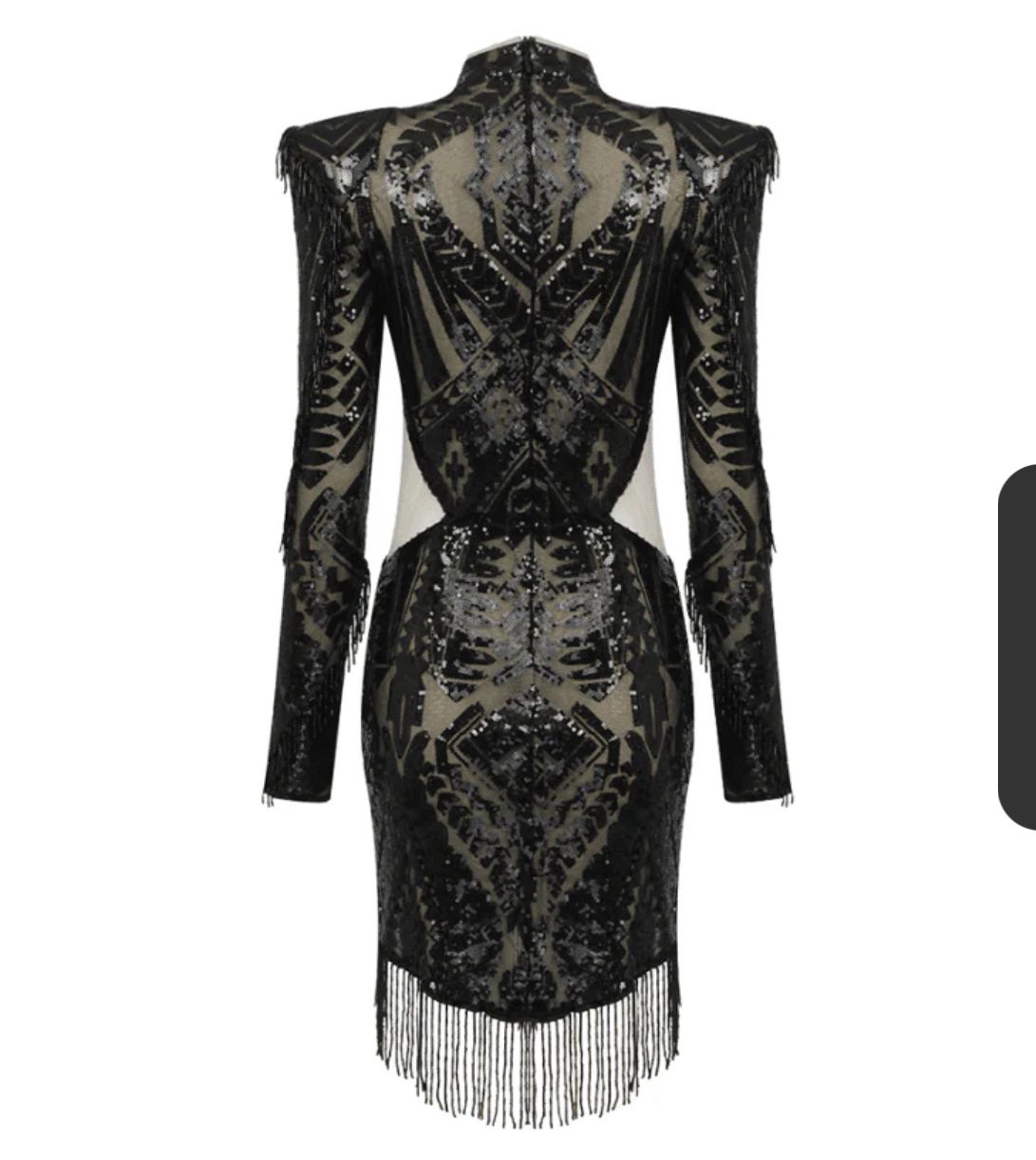 Rochie sexy cu paiete și franjuri - imagine 4