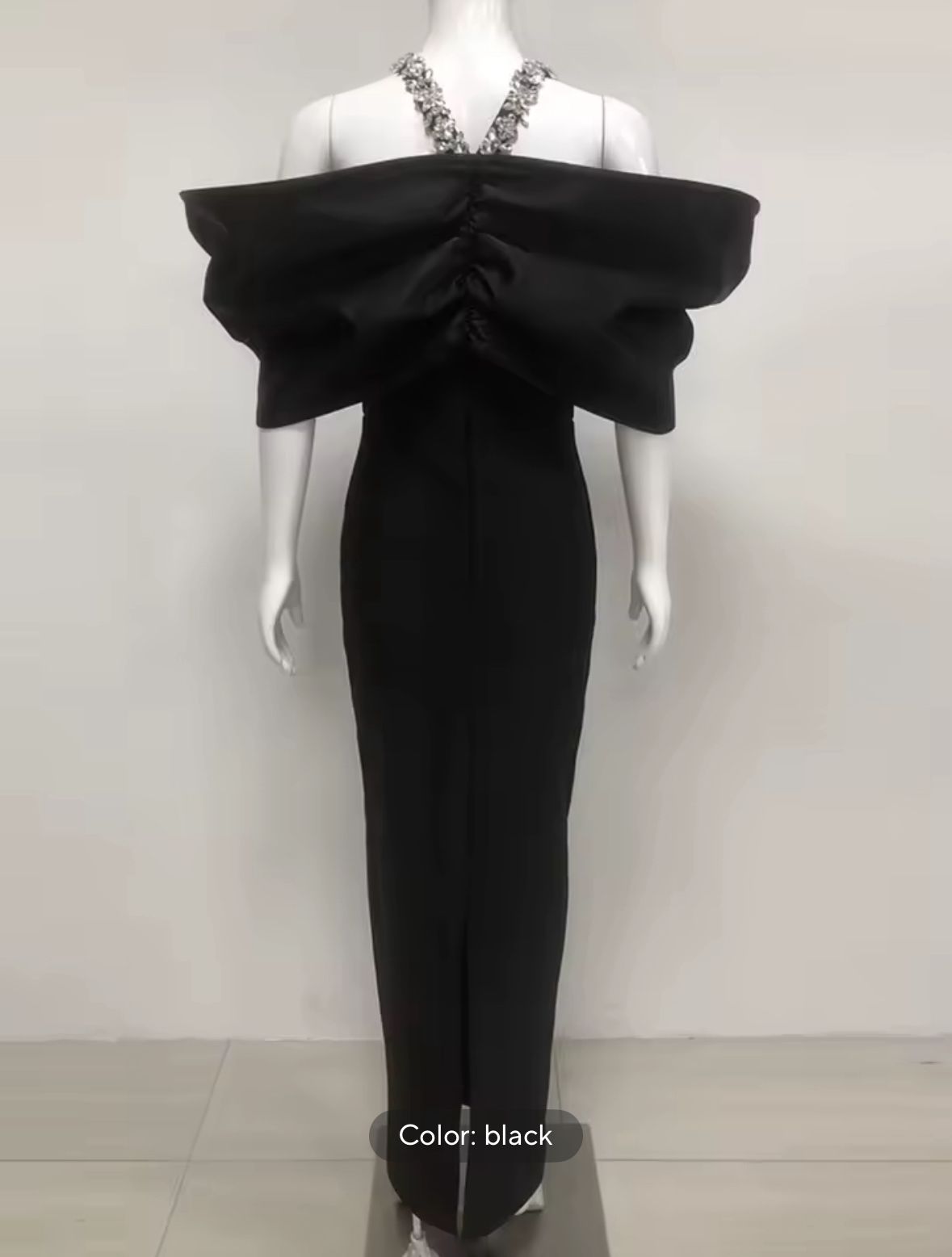 Rochie cu umeri tip fundiță - imagine 9