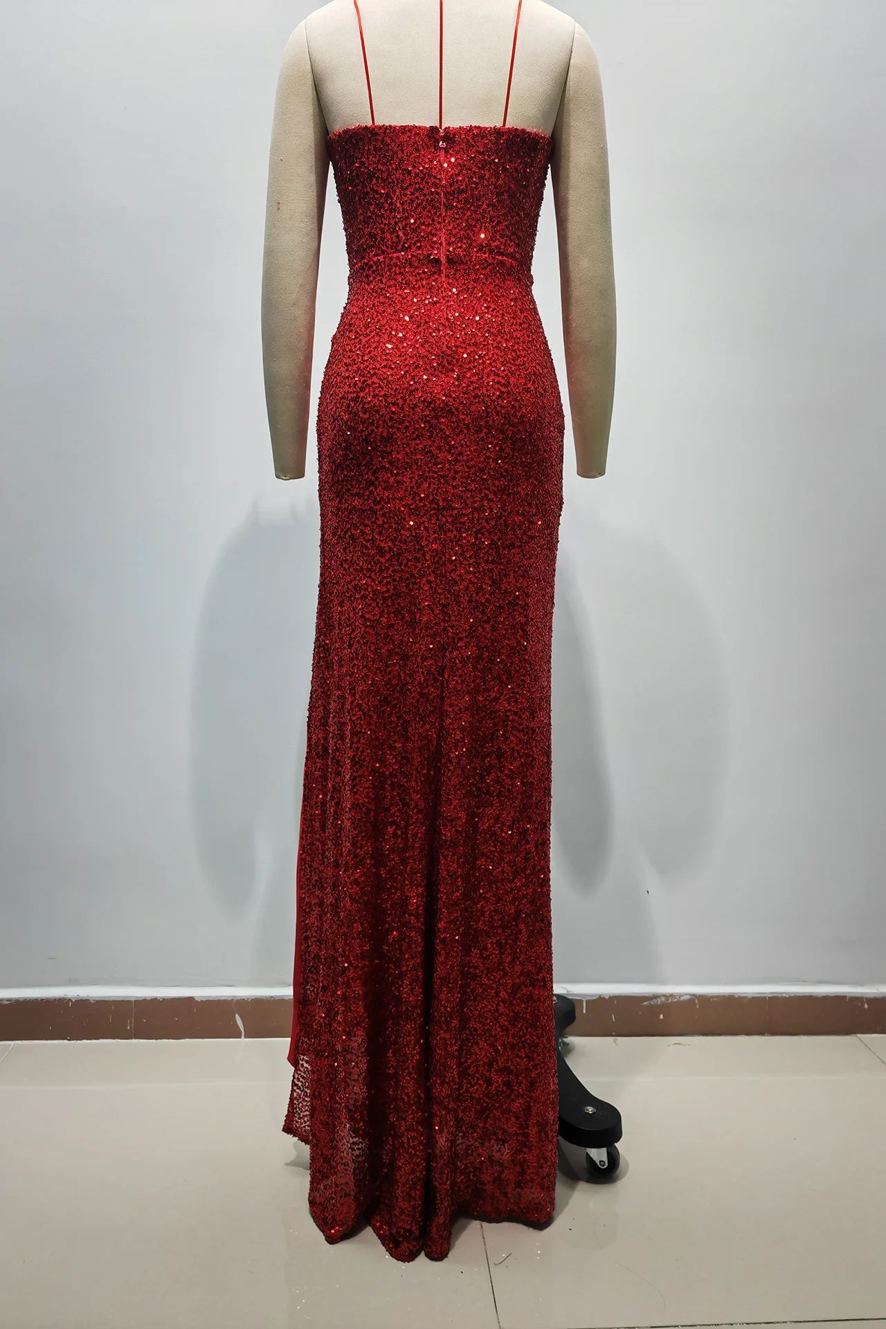 Rochie roșie elegantă cu corset - imagine 4