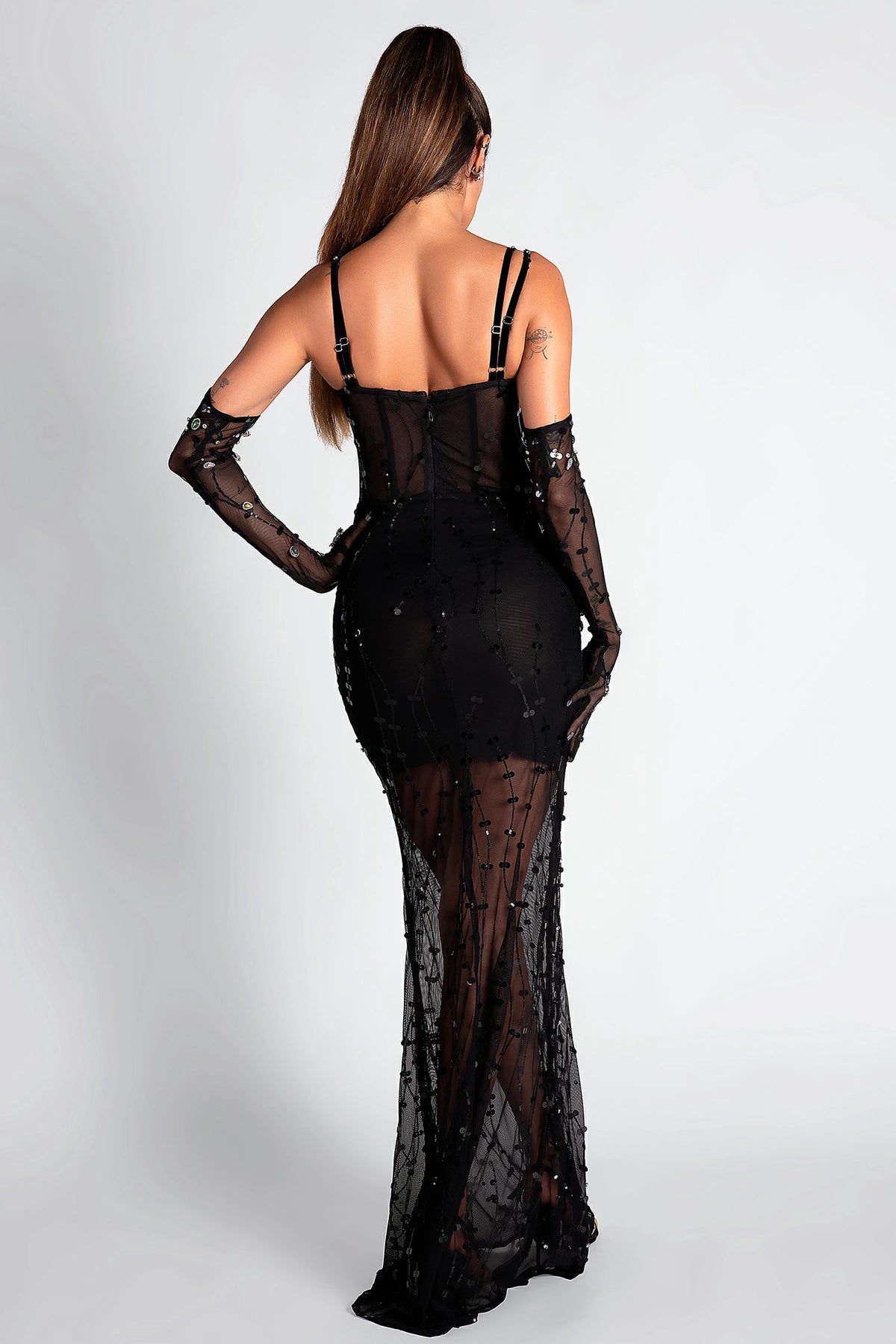 Rochie luxurious neagră - imagine 4