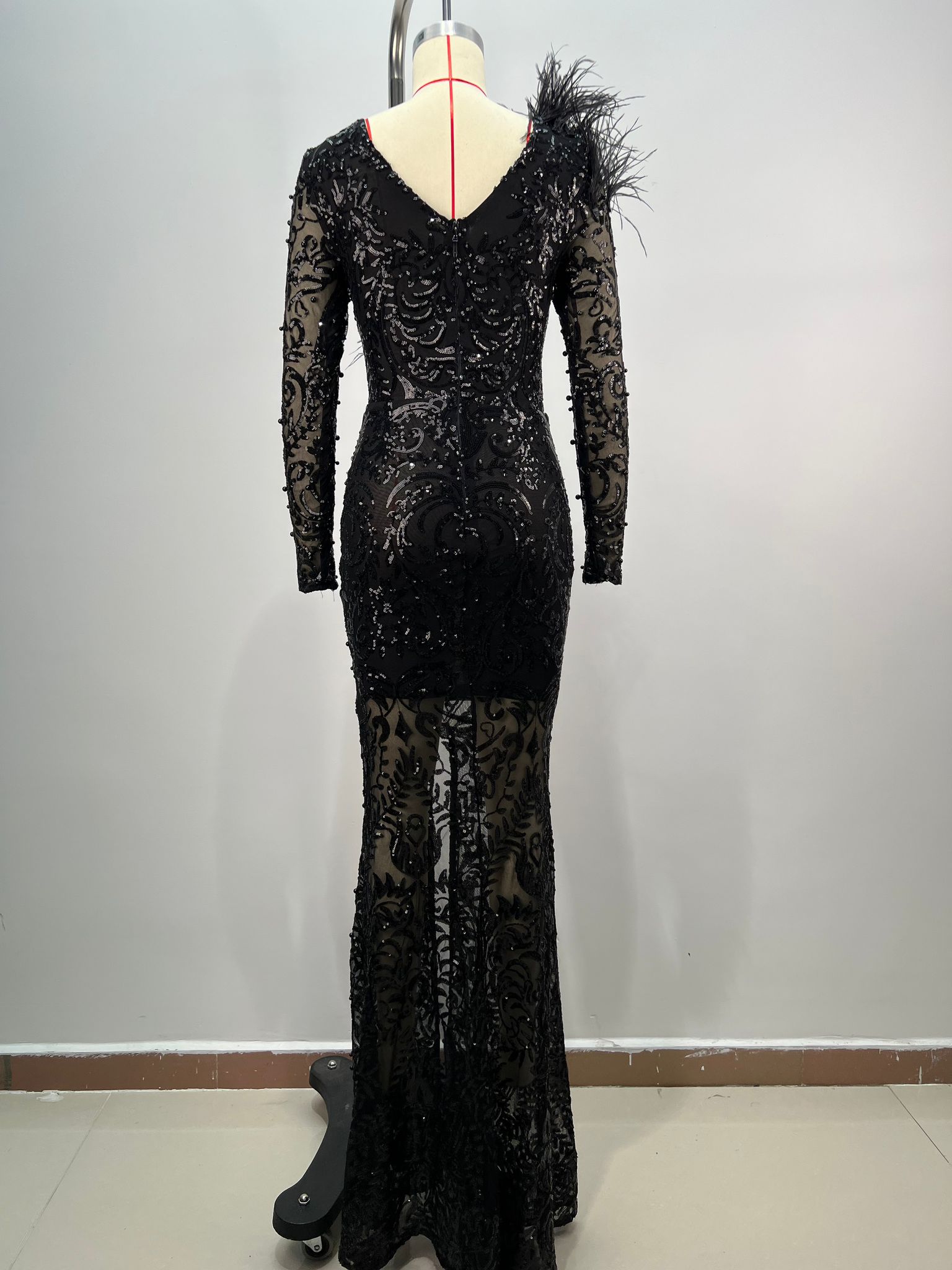 Rochie elegantă cu mâneca lungă - imagine 4