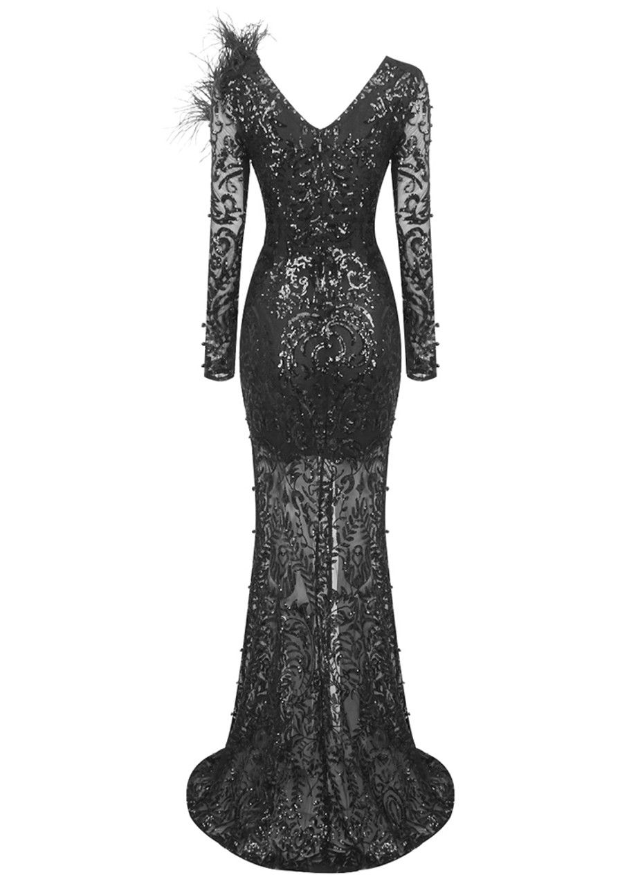 Rochie elegantă cu mâneca lungă - imagine 8