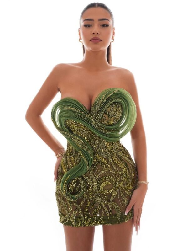 Rochie mini festivă Green Olive