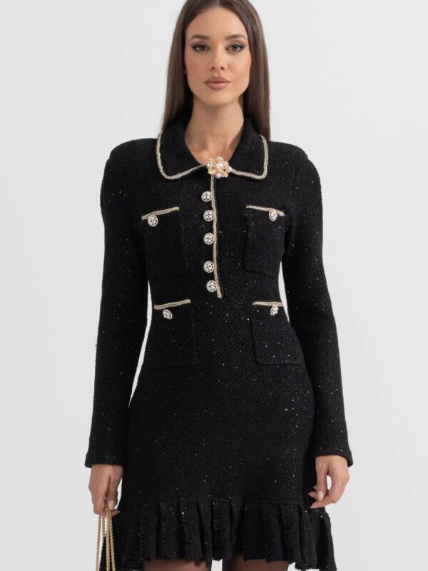 Rochie neagră cu sidef