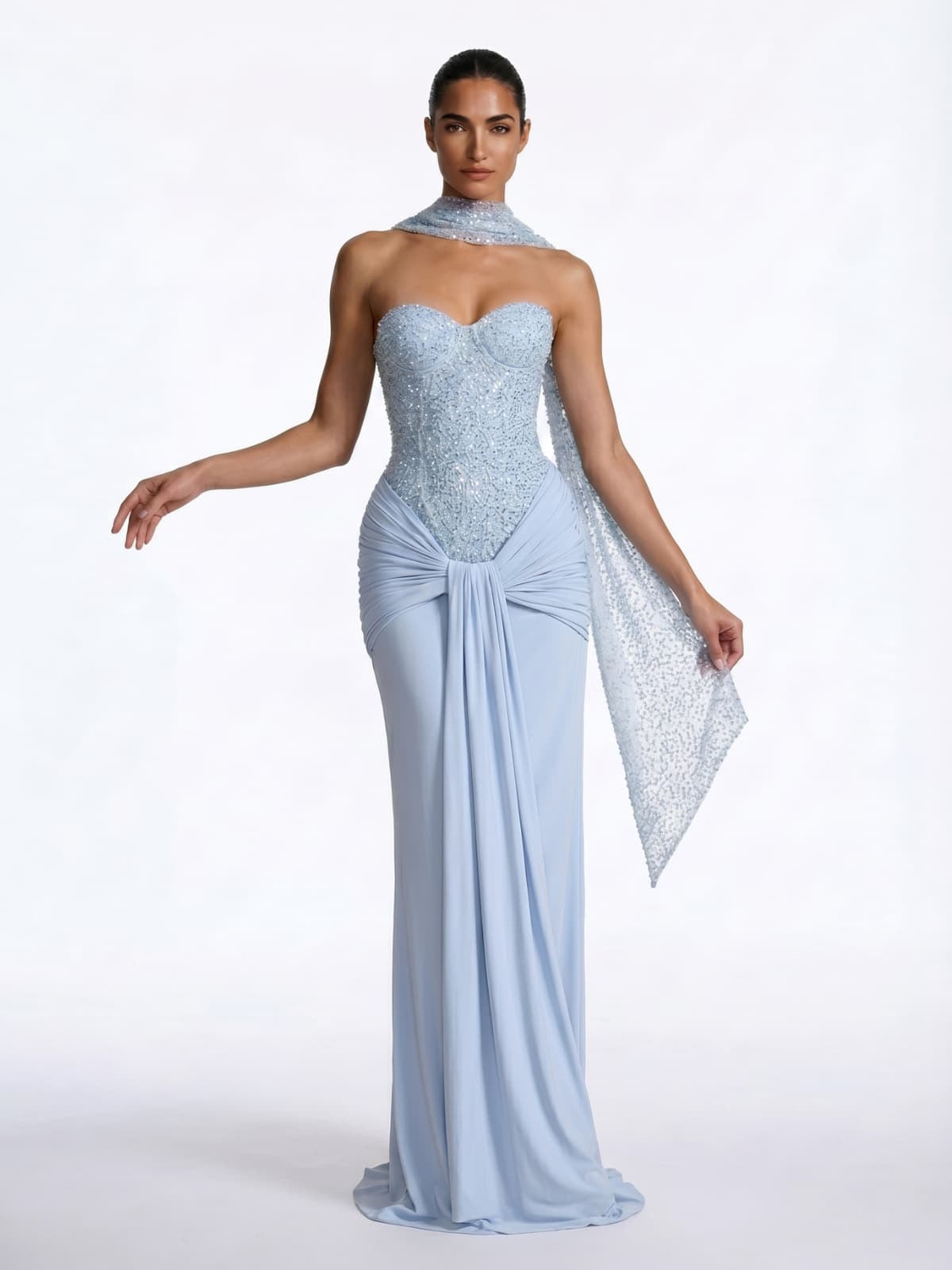 Rochie de seara cu aplicatii stralucitoare - imagine 3