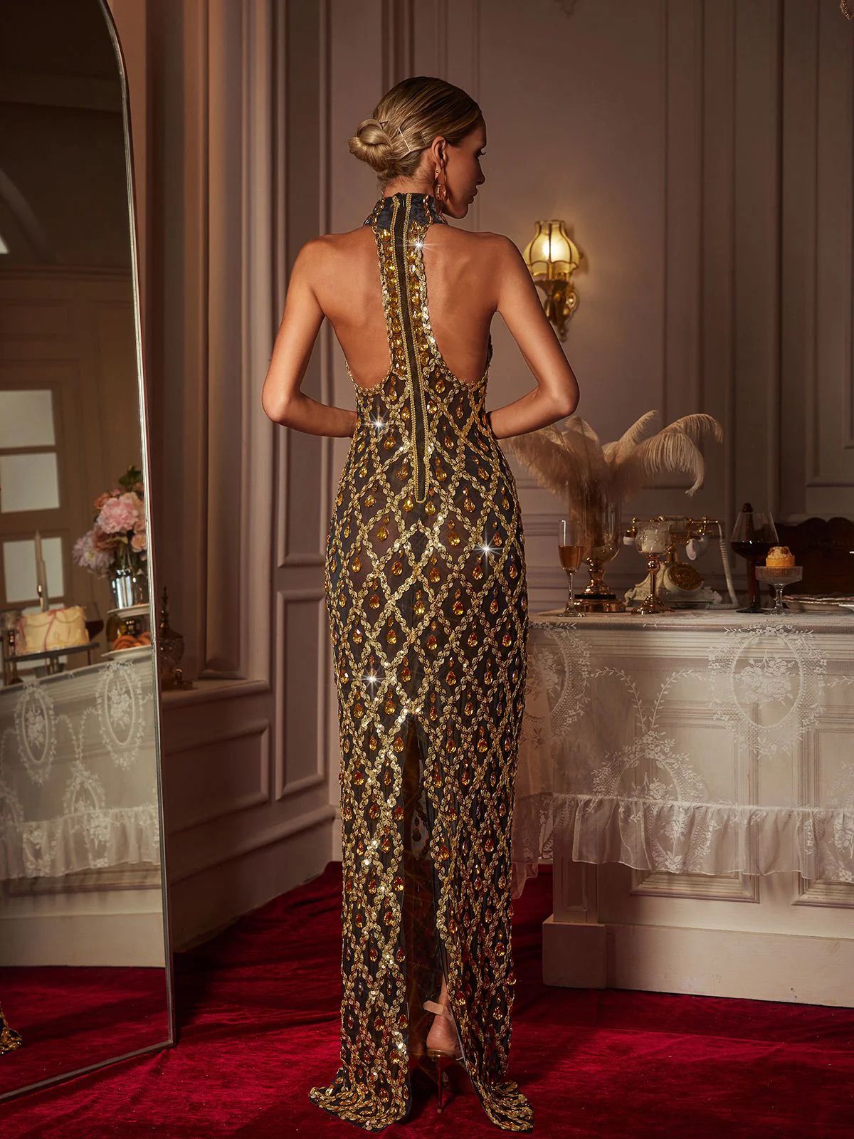 Rochie lungă cu pietre - imagine 10