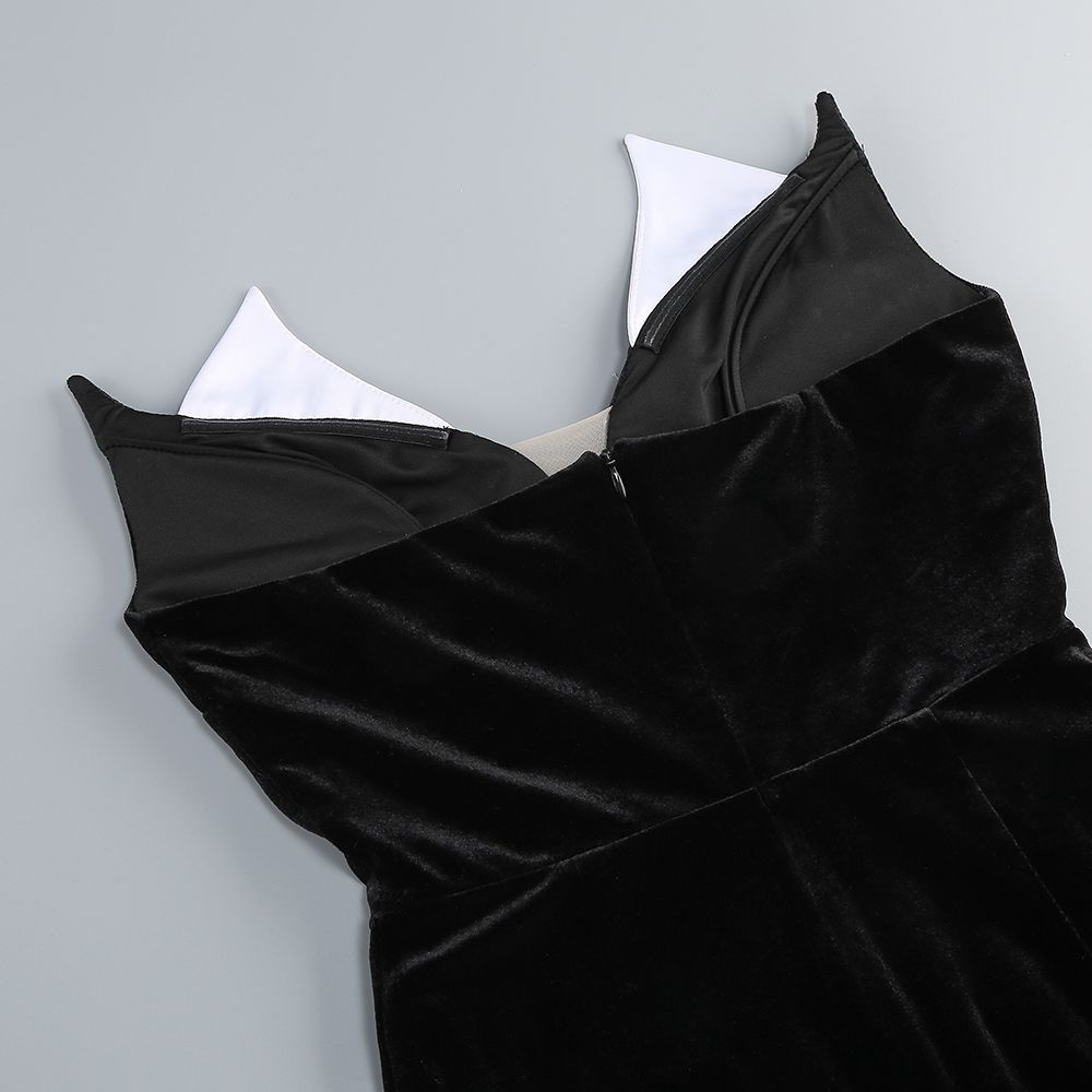 Rochie de lux din catifea încrustată cu mărgele - imagine 11