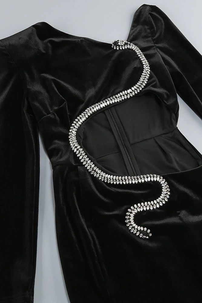 Rochie elegantă stil sirenă din catifea - imagine 7