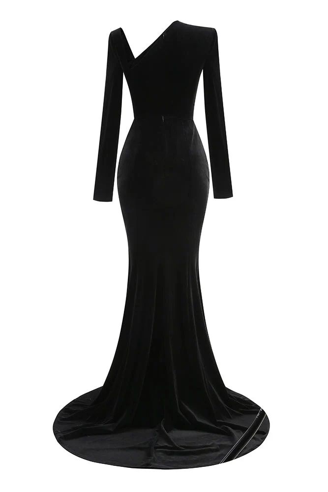 Rochie elegantă stil sirenă din catifea - imagine 4