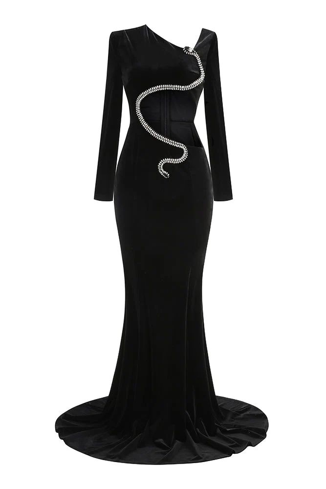 Rochie elegantă stil sirenă din catifea - imagine 2