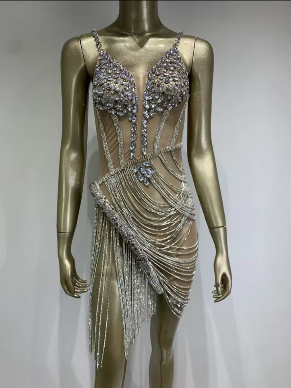 Rochie sexy de ocazie cu detalii strălucitoare - imagine 4