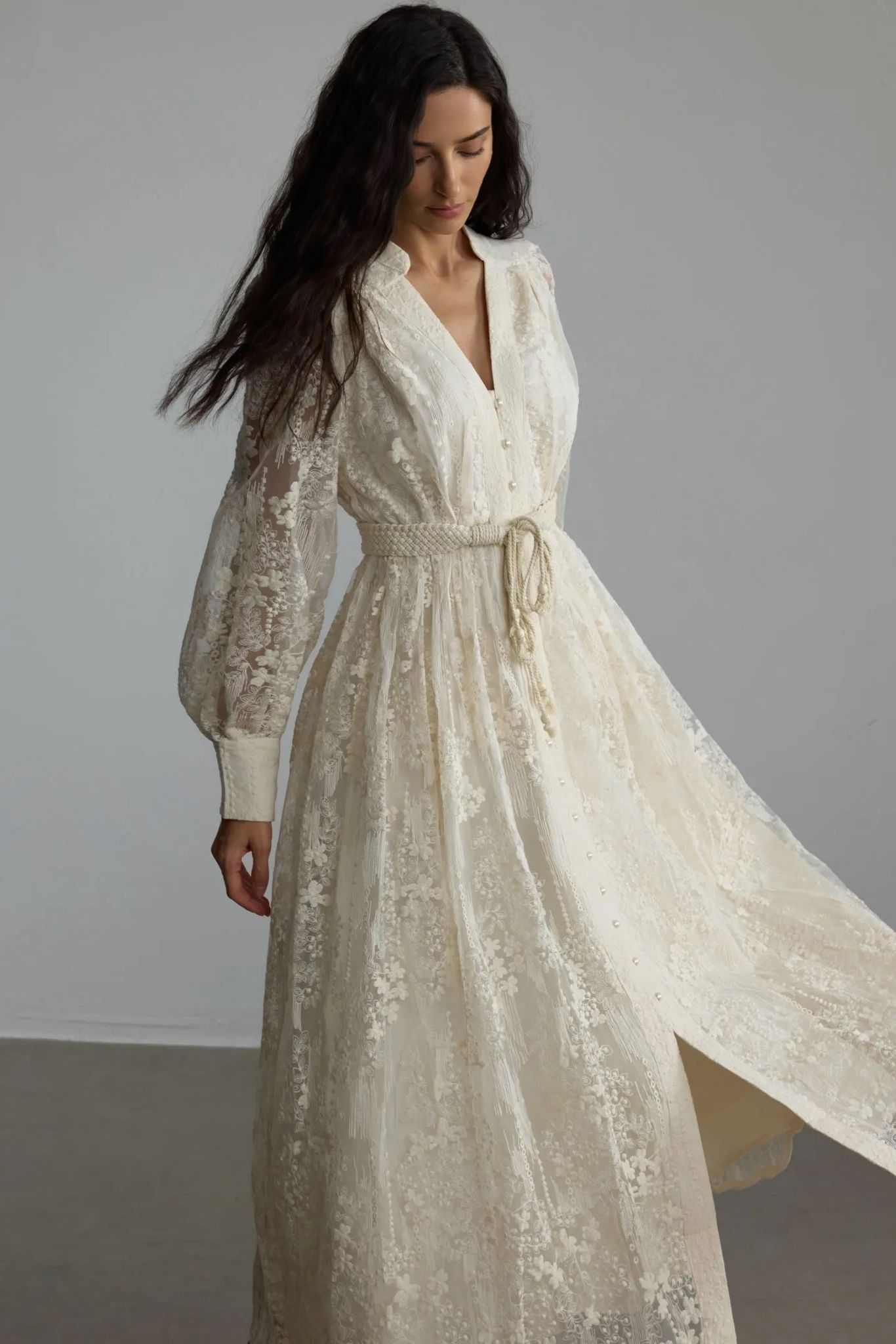 Rochie din dantelă albă Classy - imagine 3