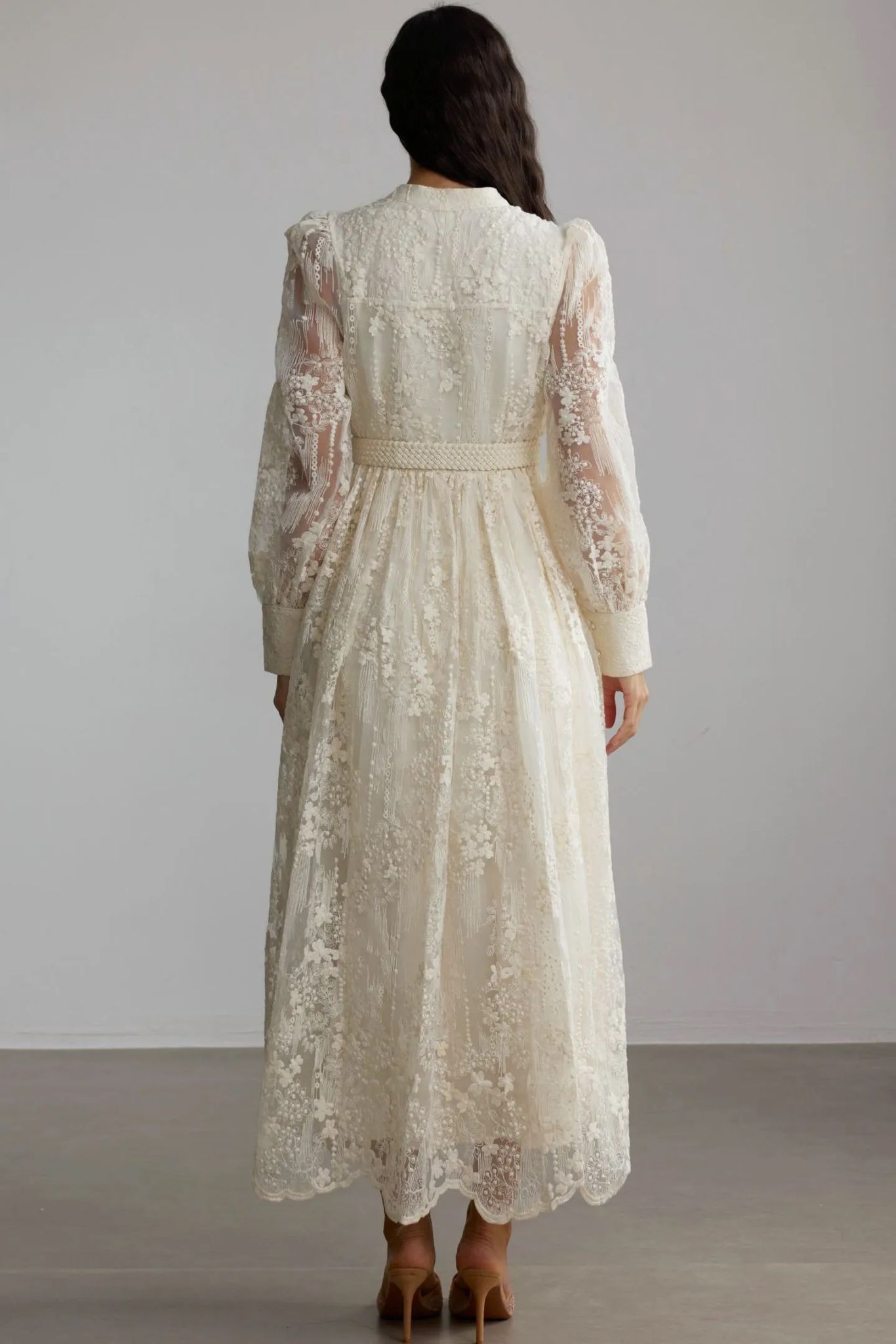 Rochie din dantelă albă Classy - imagine 5