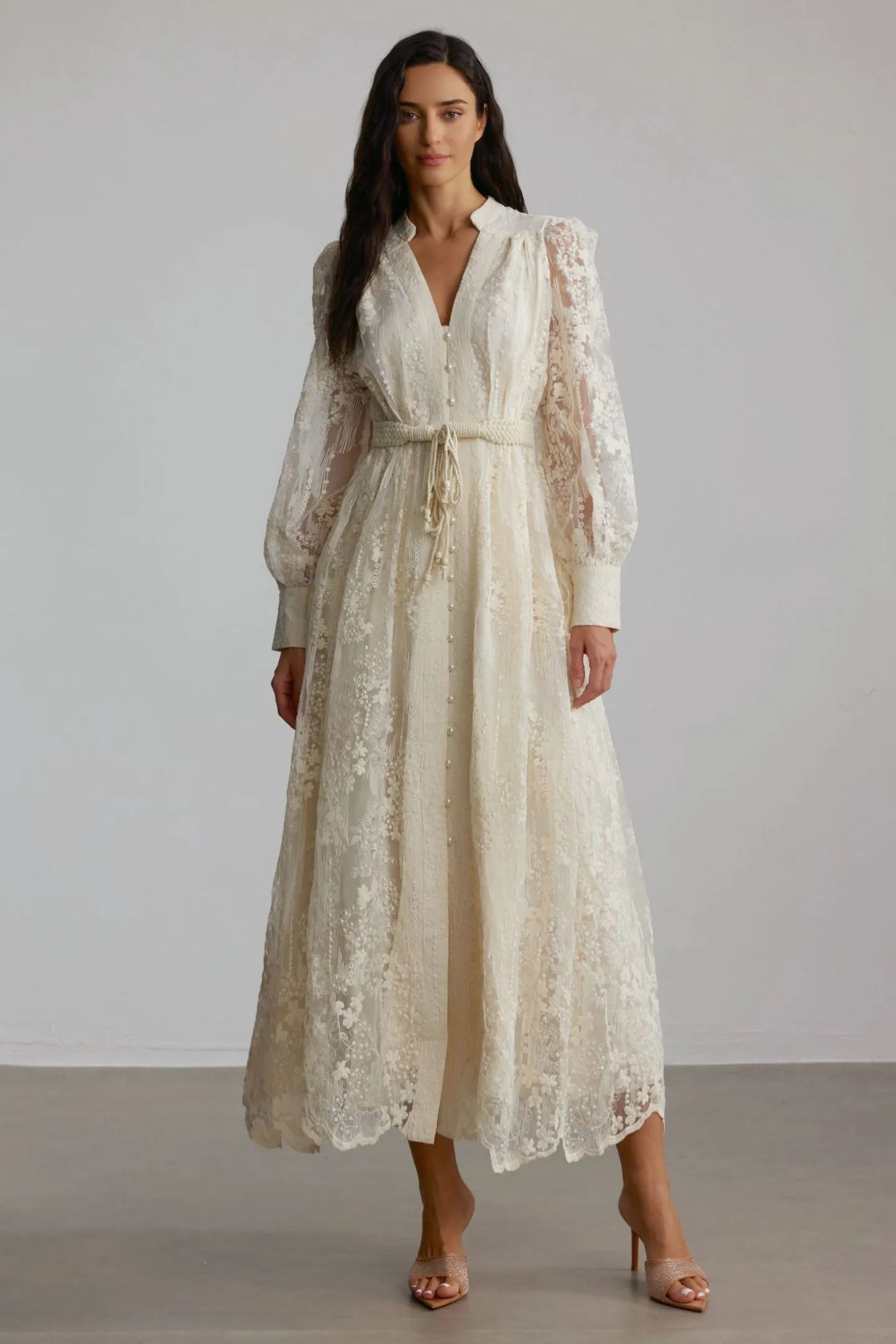 Rochie din dantelă albă Classy