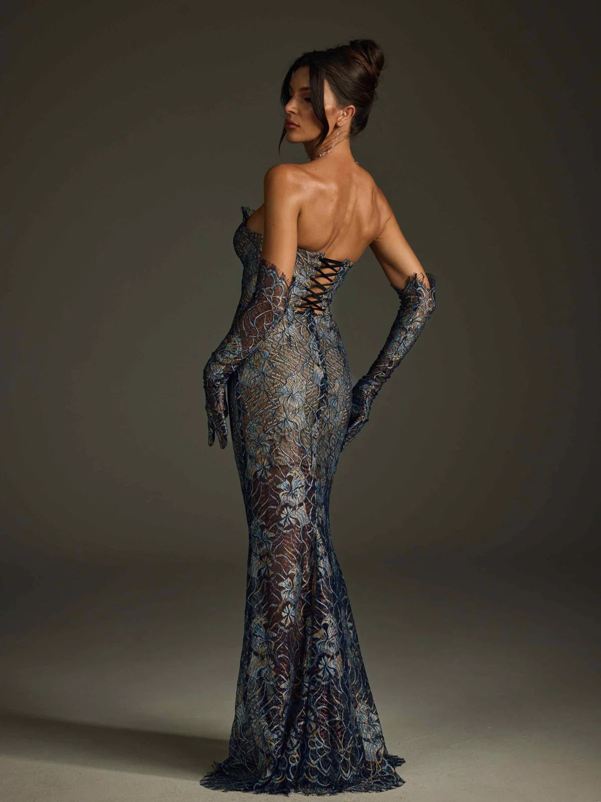 Rochie sexy fără bretele cu mănuși - imagine 5