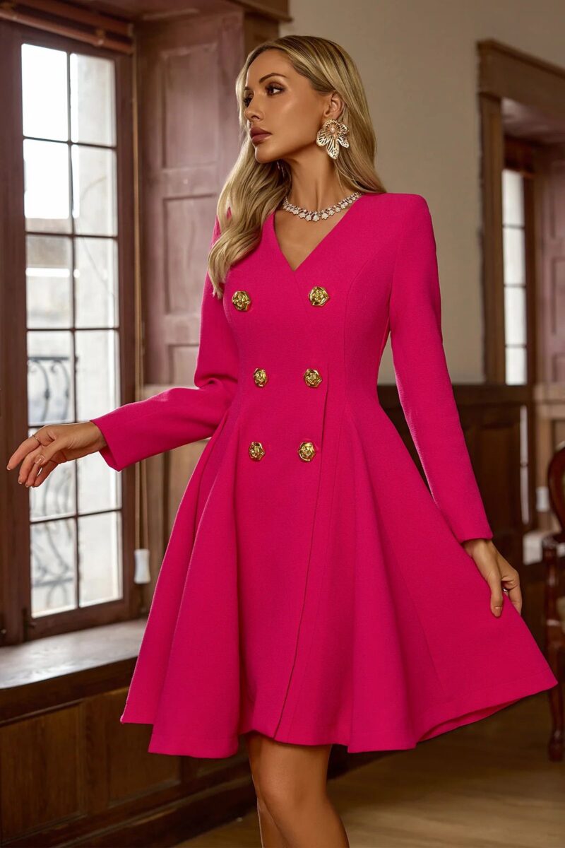 Rochie roz în cloche - imagine 4