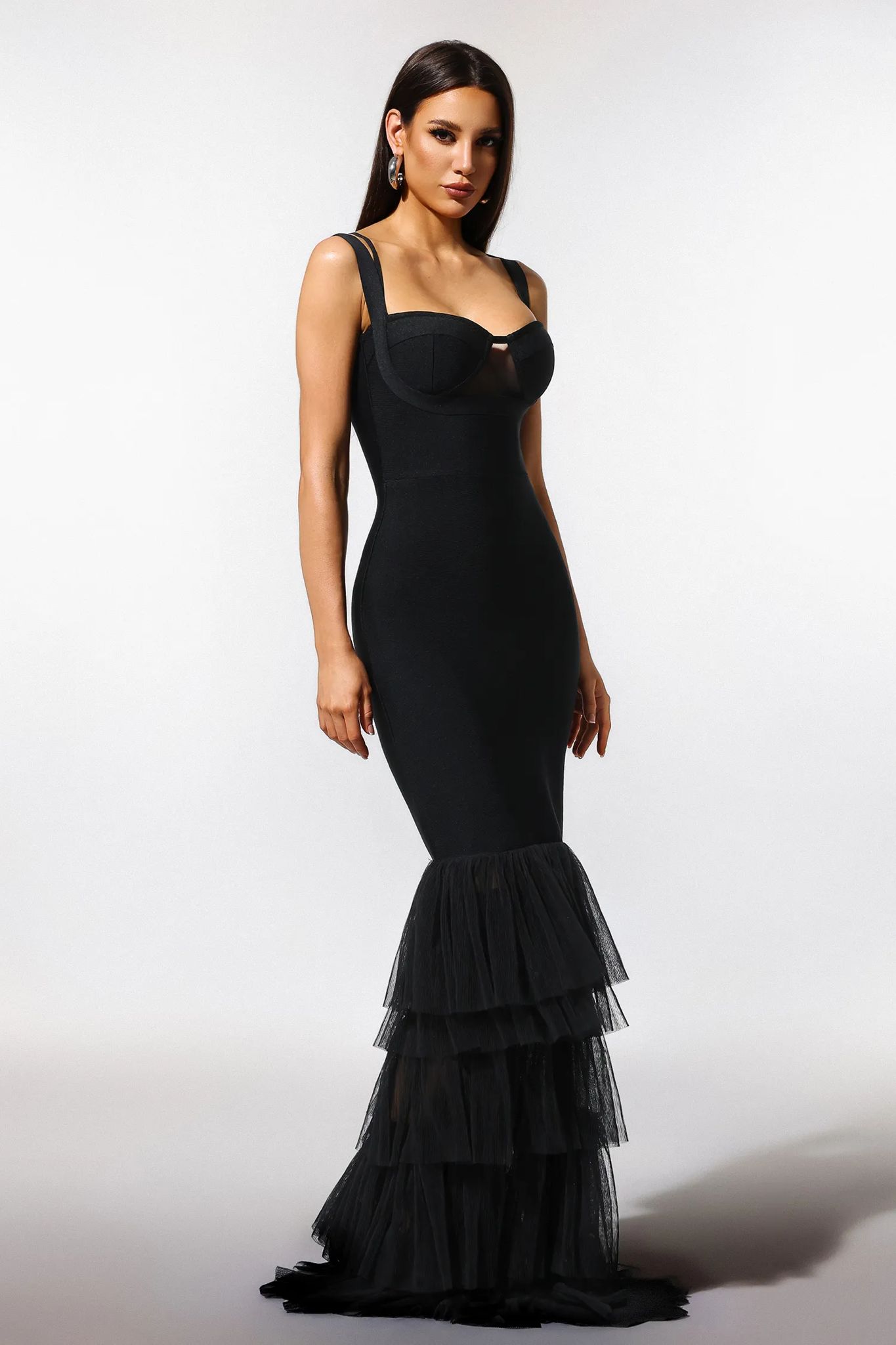 Rochie stil sirenă cu voal - imagine 2