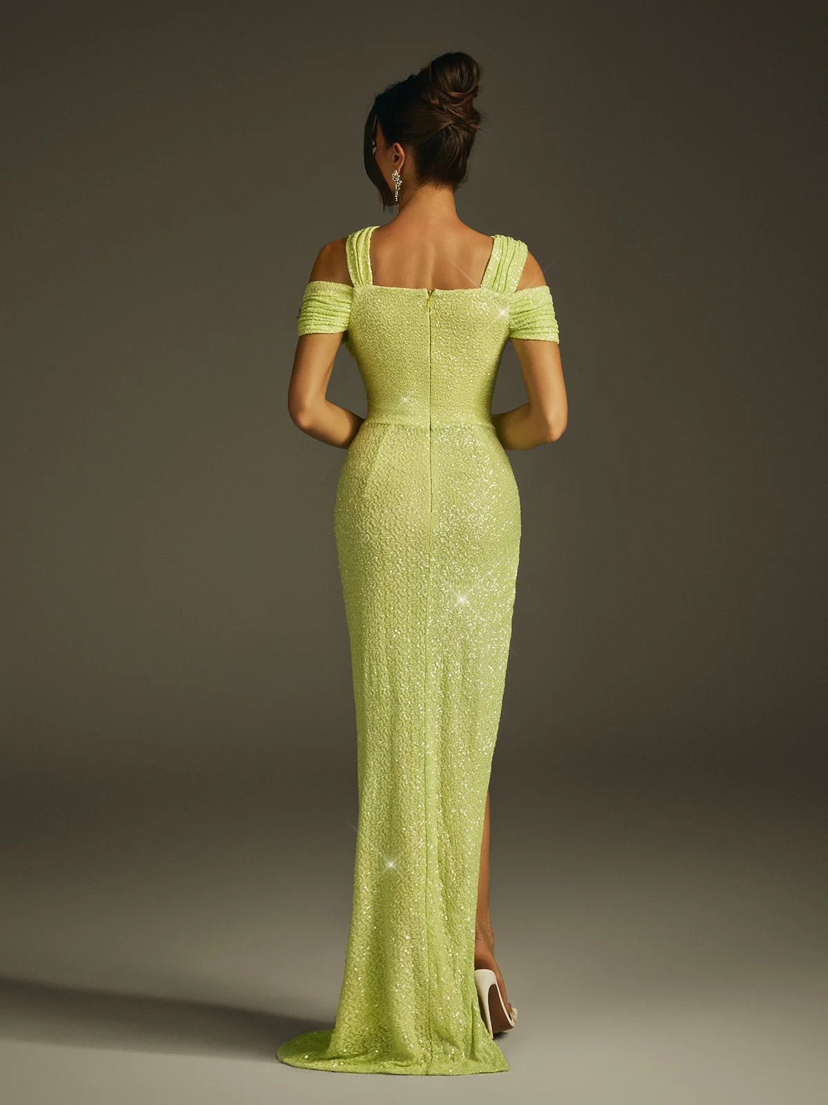 Rochie verde din paiete - imagine 6