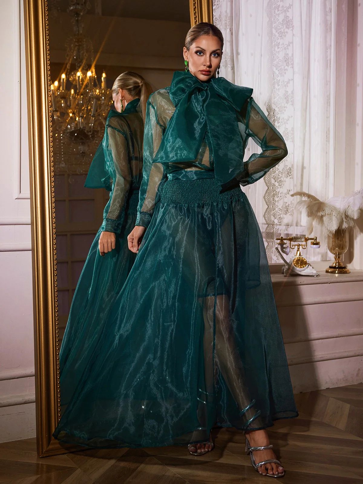 Rochie verde smarald - imagine 2