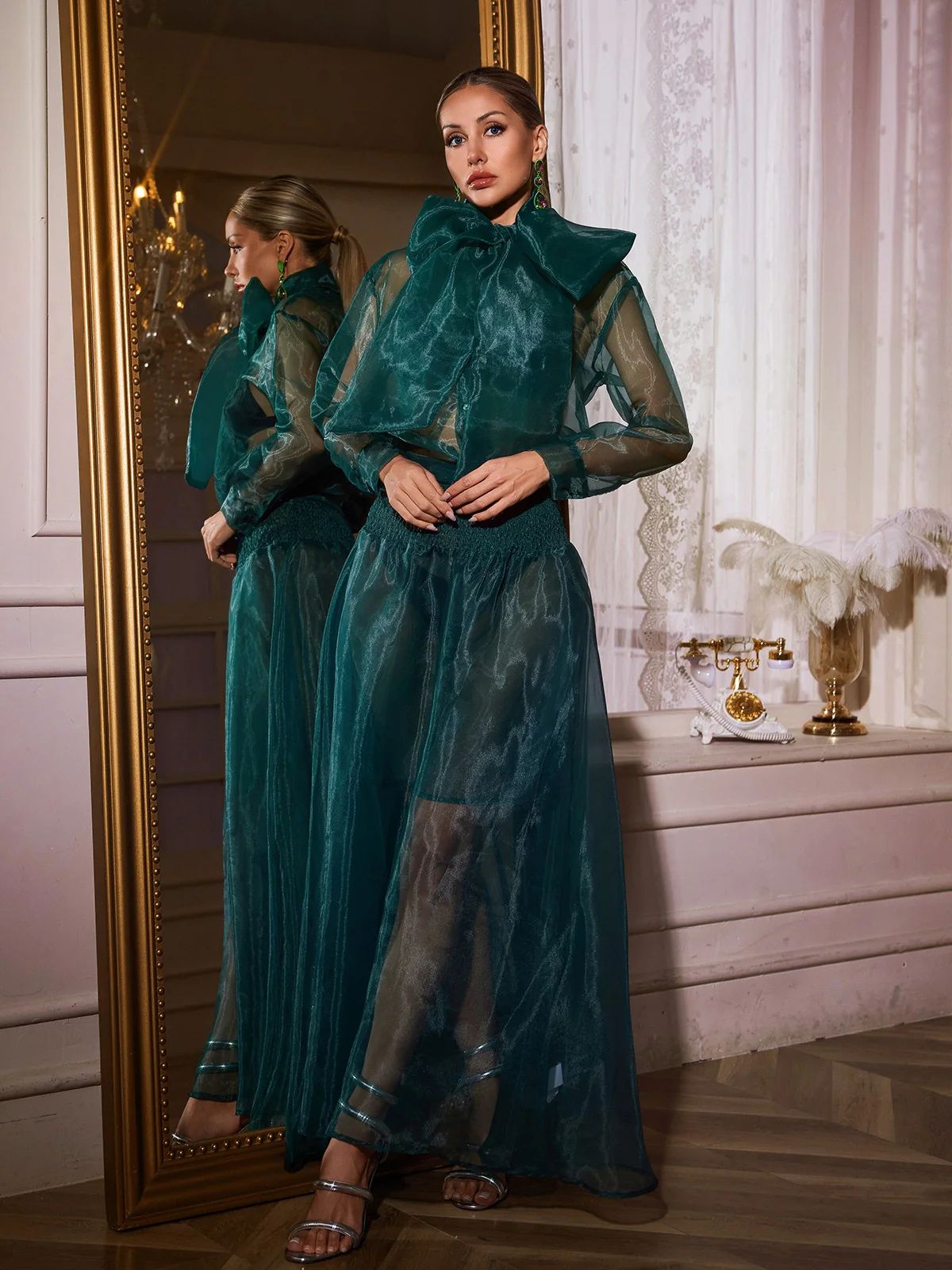 Rochie verde smarald - imagine 3