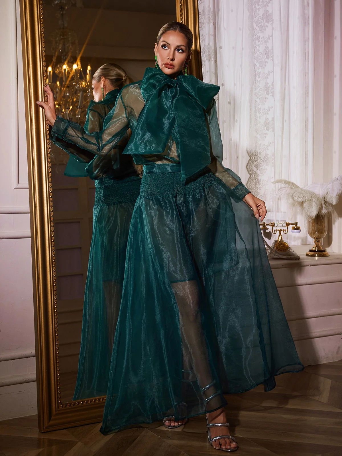 Rochie verde smarald - imagine 4