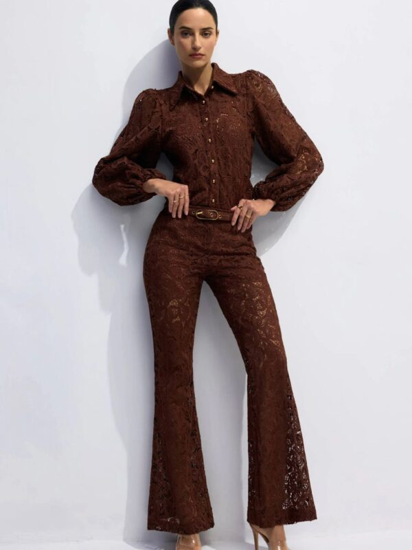 Set cu 2 piese maro din dantelă