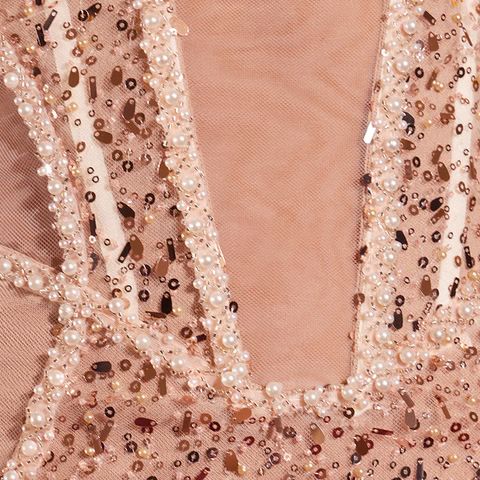 Rochie de seară sirenă cu aplicații de cristale și corset structurat - imagine 7