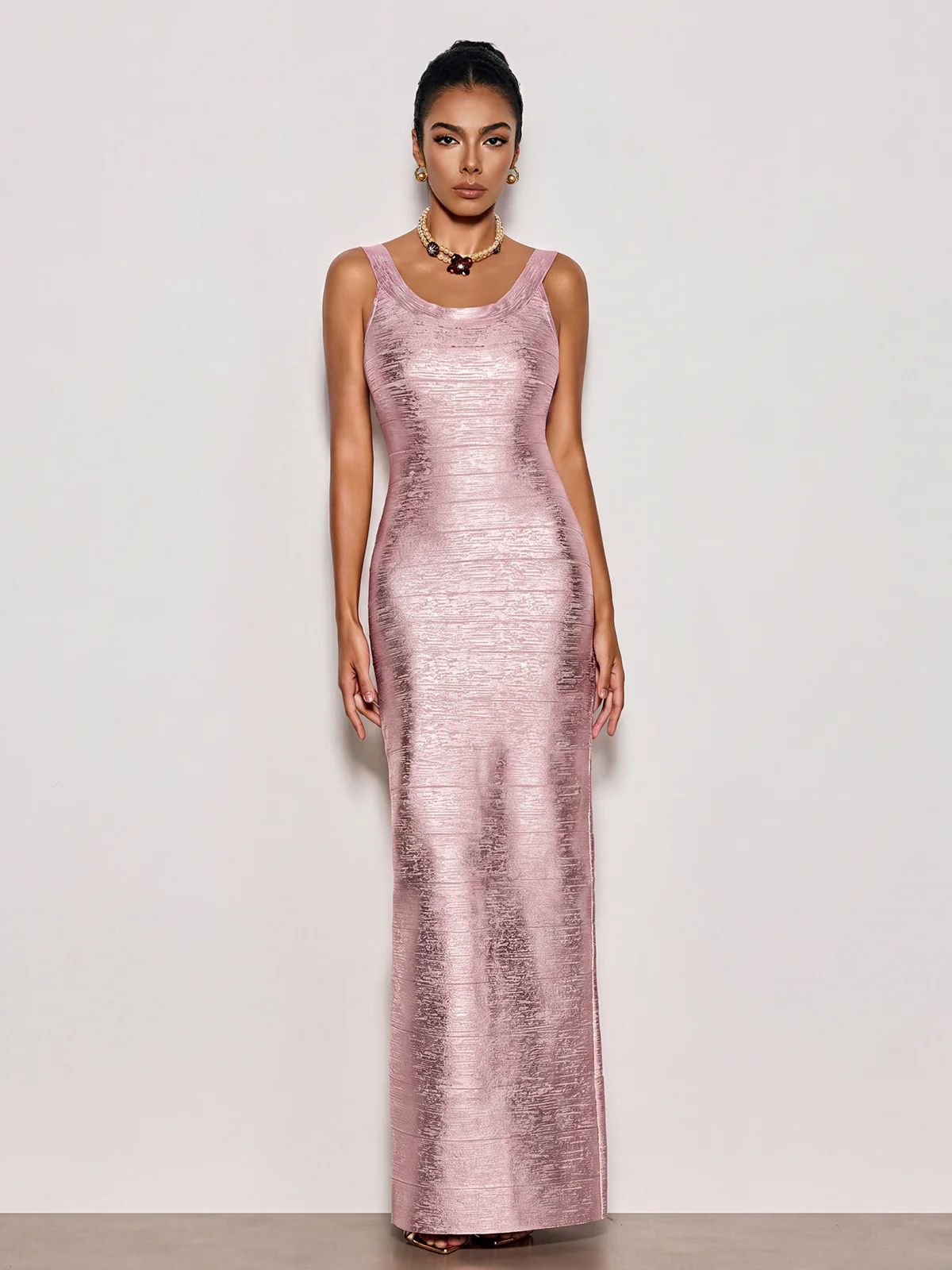 Rochie lungă mulată stralucitoare - imagine 12