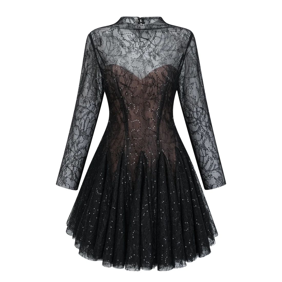 Rochie mini de seara din dantela - imagine 3