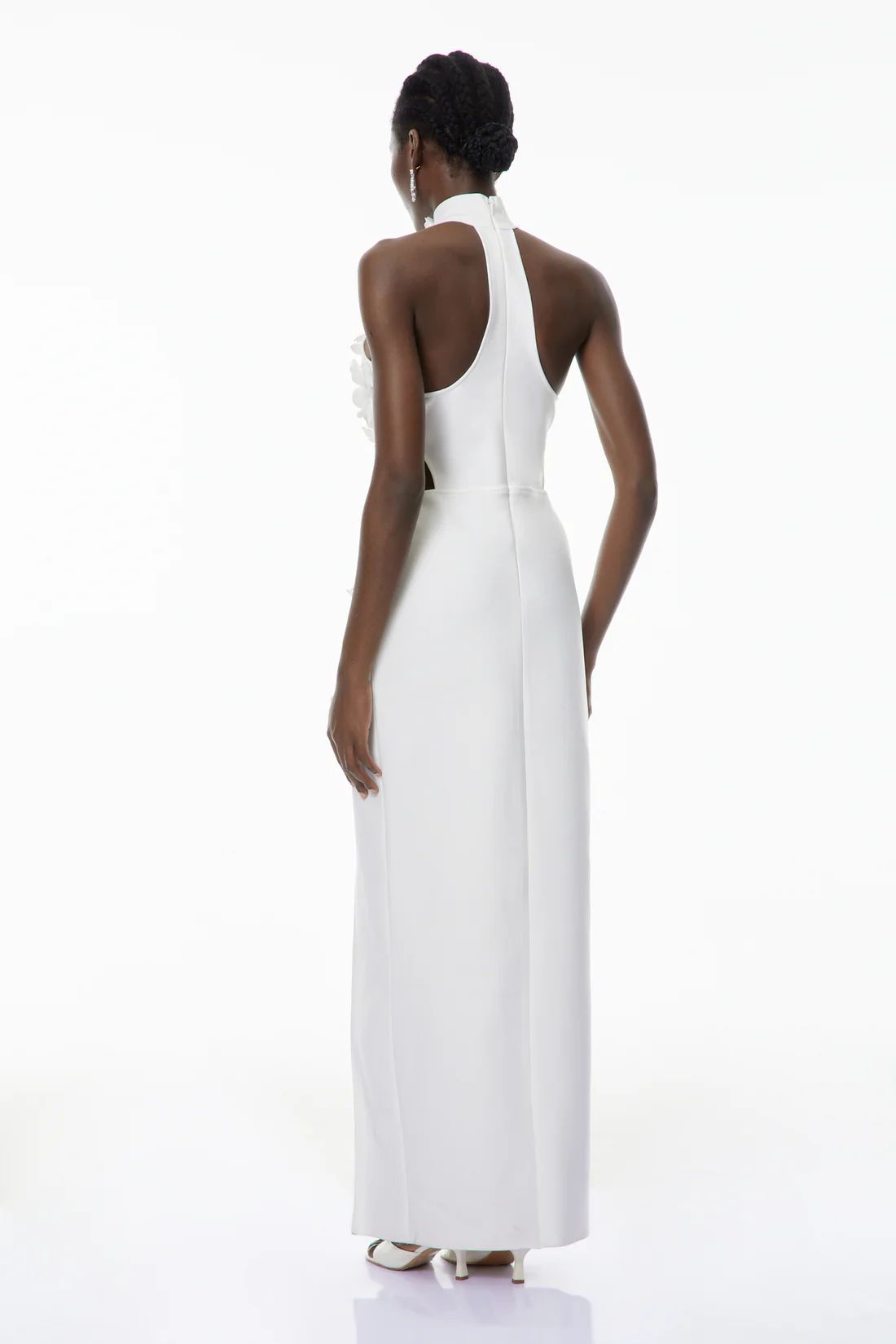 Rochie lunga cu aplicatii florale - imagine 7